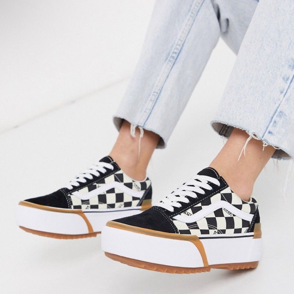 Vans old skool stacked checkered